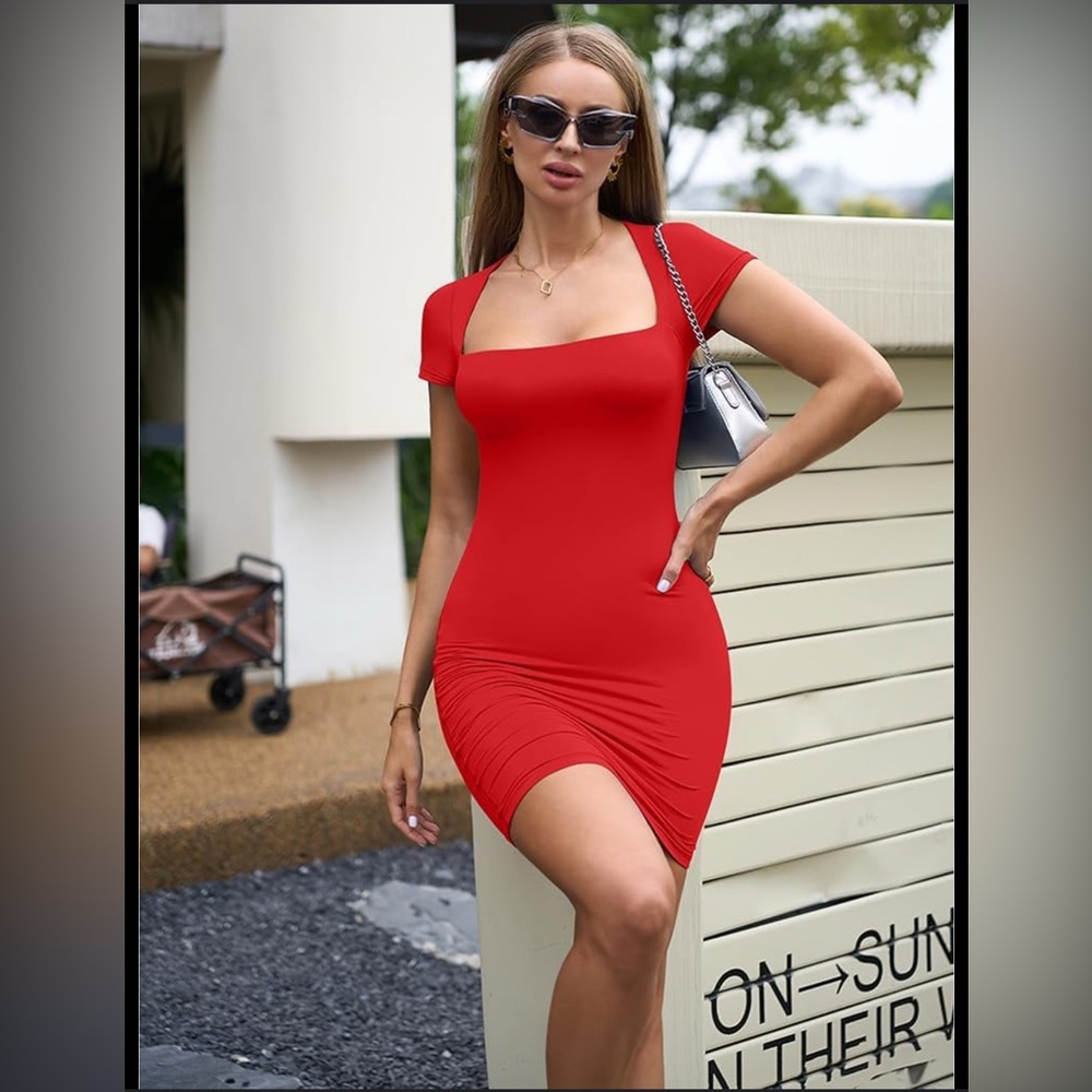 Elegant Red Bodycon Dress